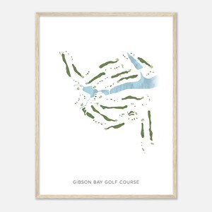 Gibson Bay Golf Club, Kentucky - Moderne Aquarell Landkarte | Golfer Geschenk, Golf Wandkunst, Golf Poster Druck, Platz Layout