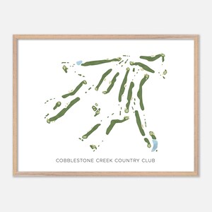 Cobblestone Creek Country Club a Lawrenceville, New Jersey - Mappa moderna ad acquerello / Regalo per golfisti, Arte murale per golf, Stampa poster per golf