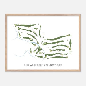 Chilliwack Golf & Country Club in , Kanada - Moderne Aquarell Landkarte | Golfer Geschenk, Golf Wandkunst, Golf Poster Druck, Platz Layout