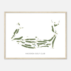 Hacienda Golf Club, California - Modern Watercolor Map | Golfer Gift, Golf Wall Art, Golf Poster Print, Course Layout