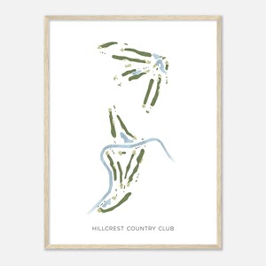 Hillcrest Country Club, Idaho - Mappa acquerello moderna / Regalo per golfisti, Arte da parete per golf, Stampa poster di golf, Layout del campo