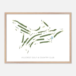 Hillcrest Golf & Country Club a Kansas City, Missouri - Mappa moderna ad acquerello / Regalo per golfisti, Arte murale per golf, Stampa poster per golf