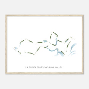 La Quinta-cursus in Quail Valley, Texas - Moderne aquarelkaart | Golfer cadeau, golf kunst aan de muur, golf poster print, baanindeling