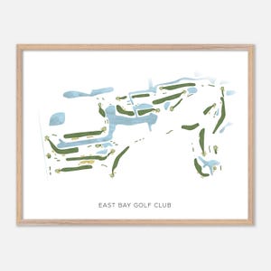 East Bay Golf Club in Largo, Florida: moderne aquarelkaart | Golfcadeau, golfmuurkunst, golfposterprint, baanindeling
