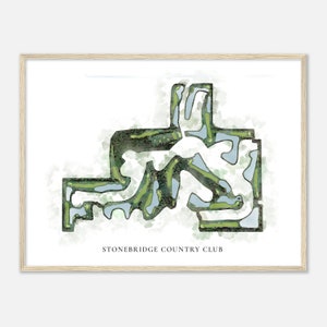 Stonebridge Country Club, Florida - Classic Watercolor Map | Golfer Gift, Golf Wall Art, Golf Poster Print, Course Layout