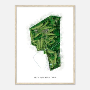 Irem Country Club, Pennsylvania - Classic Watercolor Map | Golfer Gift, Golf Wall Art, Golf Poster Print, Course Layout