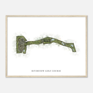 Riverview Golf Course, Arizona - Classic Watercolor Map | Golfer Gift, Golf Wall Art, Golf Poster Print, Course Layout