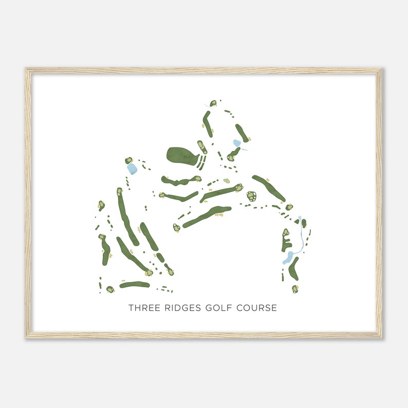 Three Ridges Course Layout Three Ridges Golf Course, Tennessee Modern Watercolor Map Golfer Gift ...