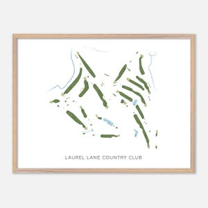 Laurel Lane Country Club à West Kingston, Rhode Island - Carte aquarelle moderne | Cadeau de golfeur, oeuvre d'art murale de golf, impression d'affiche de golf