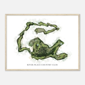 River Place Country Club, Texas - Classic Watercolor Map | Golfer Gift, Golf Wall Art, Golf Poster Print, Course Layout