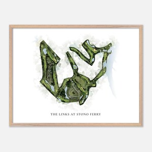 The Links at Stono Ferry à Hollywood, Caroline du Sud - Carte aquarelle classique | Cadeau de golfeur, oeuvre d'art murale de golf, impression d'affiche de golf
