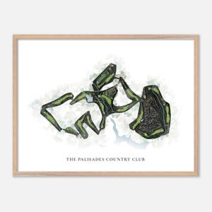 The Palisades Country Club a Charlotte, North Carolina - Mappa classica ad acquerello / Regalo per golfisti, Arte murale per golf, Stampa poster per golf