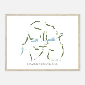 Croasdaile Country Club, North Carolina - Moderne Aquarell Landkarte | Golfer Geschenk, Golf Wandkunst, Golf Poster Druck, Platz Layout