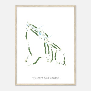 Wyncote Golf Course, Pennsylvania - Modern Watercolor Map | Golfer Gift, Golf Wall Art, Golf Poster Print, Course Layout