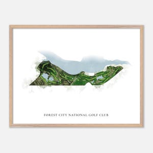 Forest City National Golf Club in London, Kanada - Klassische Aquarell Landkarte | Golfer Geschenk, Golf Wandkunst, Golf Poster Druck, Platz Layout