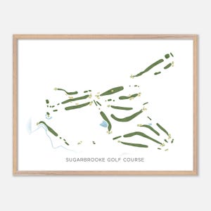 Sugarbache Golf Club, Golplatz in Cohasset, Minnesota - Moderne Aquarell Landkarte | Golfer Geschenk, Golf Wandkunst, Golf Poster Druck, Platz Layout