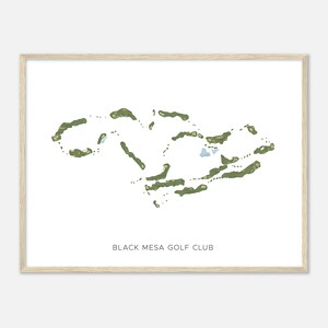 Black Mesa Golf Club, Nouveau-Mexique - Carte aquarelle moderne | Cadeau golfeur, oeuvre d'art murale de golf, impression d'affiche de golf, aménagement du parcours