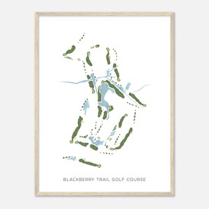 Blackberry Trail-golfbaan, Alabama - moderne aquarelkaart | Golfer cadeau, golf kunst aan de muur, golf poster print, baanindeling