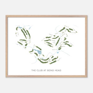 Der Club bei Bond Head in , Kanada - Moderne Aquarell-Karte | Golfer Geschenk, Golf Wandkunst, Golf Poster Druck, Platz Layout