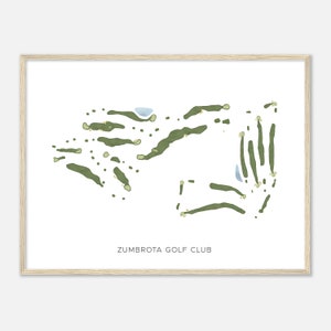Zumbrota Golf Club, Minnesota - Modern Watercolor Map | Golfer Gift, Golf Wall Art, Golf Poster Print, Course Layout