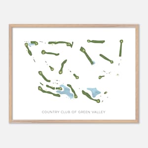 Country Club of Green Valley in Green Valley, Arizona: moderne aquarelkaart | Golfcadeau, golfmuurkunst, golfposterprint, baanindeling