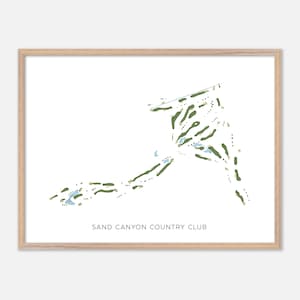 Sand Canyon Country Club a Santa Clarita, California - Mappa moderna ad acquerello / Regalo per golfisti, Arte murale per golf, Stampa poster per golf