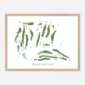 Ken-Wo Golf Club in , Kanada - Moderne Aquarell Landkarte | Golfer Geschenk, Golf Wandkunst, Golf Poster Druck, Platz Layout