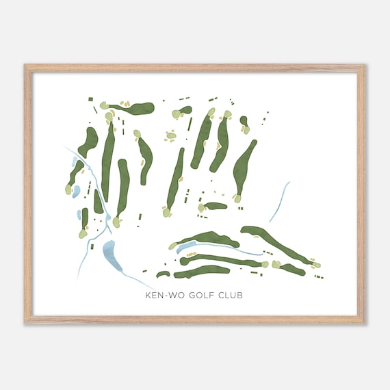 Ken-wo Golf Club in , Canada - Modern Watercolor Map | Golfer Gift