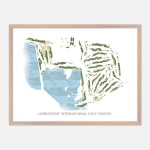 Yardside International Golf Center Chicago, Illinois - Moderne Aquarell Landkarte | Golfer Geschenk, Golf Wandkunst, Golf Poster Druck