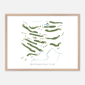 Whitevale Golf Club in Pickering, Kanada - Moderne Aquarell Landkarte | Golfer Geschenk, Golf Wandkunst, Golf Poster Druck, Platz Layout