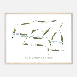 Walden Ponds Golf Club, Ohio - Moderne Aquarell Landkarte | Golfer Geschenk, Golf Wandkunst, Golf Poster Druck, Platz Layout