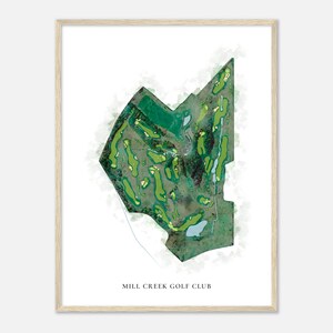 Mill Creek Golf Club, New York - Classic Watercolor Map | Golfer Gift, Golf Wall Art, Golf Poster Print, Course Layout