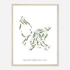 Boulder Creek Golf Club, Nevada - Moderne aquarelkaart | Golfer cadeau, golf kunst aan de muur, golf poster print, baanindeling