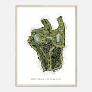 Stonebriar Country Club, Texas - Classic Watercolor Map | Golfer Gift, Golf Wall Art, Golf Poster Print, Course Layout