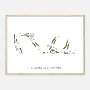 The Legend at Bergamont, Wisconsin - Moderne Aquarell Landkarte | Golfer Geschenk, Golf Wandkunst, Golf Poster Druck, Platz Layout