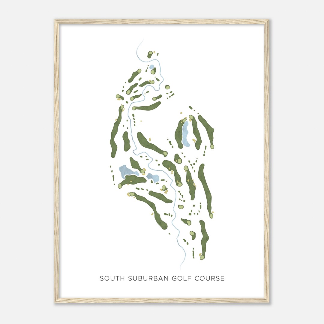 South Suburban Golf Course, Colorado Modern Watercolor Map Golfer