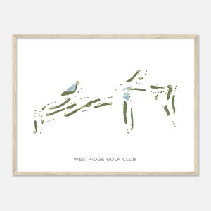 Westridge Golf Club, California - Modern Watercolor Map | Golfer Gift, Golf Wall Art, Golf Poster Print, Course Layout