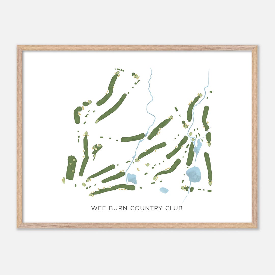 Wee Burn Country Club in Darien, Connecticut - Modern Watercolor Map ...