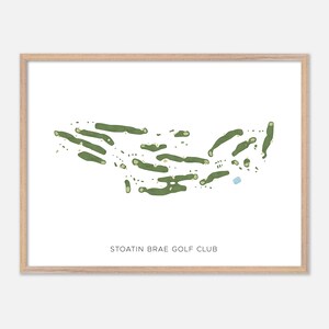 Stoiler Brae Golf Club in Augusta, Michi - Moderne Aquarell Landkarte | Golfer Geschenk, Golf Wandkunst, Golf Poster Druck, Platz Layout