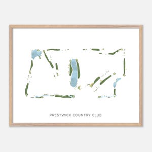 Prestwick Country Club a Surfside Beach, Carolina del Sud - Mappa moderna ad acquerello / Regalo per golfisti, Arte murale per golf, Stampa poster per golf