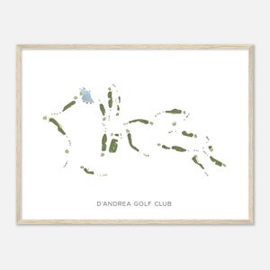 D'Andrea Golf Club, Nevada - Moderne aquarelkaart | Golfer cadeau, golf kunst aan de muur, golf poster print, baanindeling