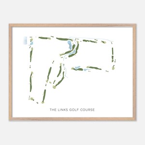 The Links Golf Club, Kanada - Moderne Aquarell Landkarte | Golfer Geschenk, Golf Wandkunst, Golf Poster Druck, Platz Layout