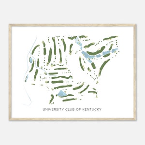 Universitäts-Club von Kentucky, Kentucky - Moderne Aquarell-Karte | Golfer Geschenk, Golf Wandkunst, Golf Poster Druck, Platz Layout
