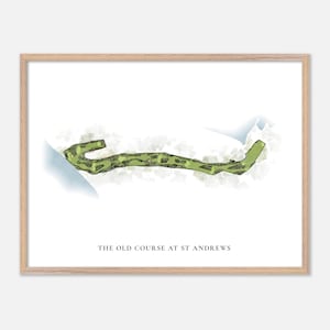Der Old Platz in St Andrews in Saint Andrews, Schottland - Klassische Aquarell-Karte | Golfer Geschenk, Golf Wandkunst, Golf Poster Druck