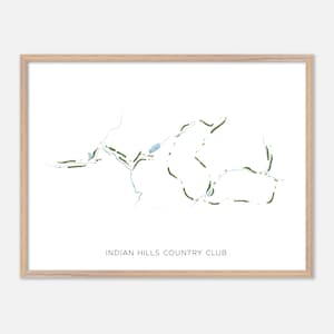 Indian Hills Country Club in Marietta (Georgia) - moderne aquarelkaart | Golfcadeau, golfmuurkunst, golfposterprint, baanindeling