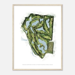 Der blaue Monsterkurs im Trump National Doral Miami, Florida - klassische Aquarellkarte | Golfer Geschenk, Golf Wandkunst, Golf Poster Druck
