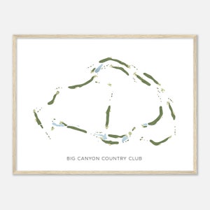 Big Canyon Country Club, Kalifornien - Moderne Aquarell Landkarte | Golfer Geschenk, Golf Wandkunst, Golf Poster Druck, Platz Layout