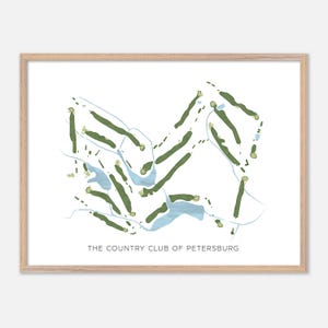The Country Club of Petersburg in Petersburg, Virginia - Modern Watercolor Map | Golfer Gift, Golf Wall Art, Golf Poster Print