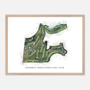 Knoebels Three Ponds Golf Club in Elysburg, Pennsylvania: klassieke aquarelkaart | Golfcadeau, golfmuurkunst, golfposterprint