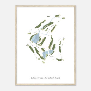 Boone Valley Golf Club, Missouri - moderne aquarelkaart | Golfer cadeau, golf kunst aan de muur, golf poster print, baanindeling